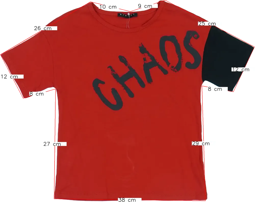 Piros Benetton Póló EU 122 / UK 7 év / US 7 év/M