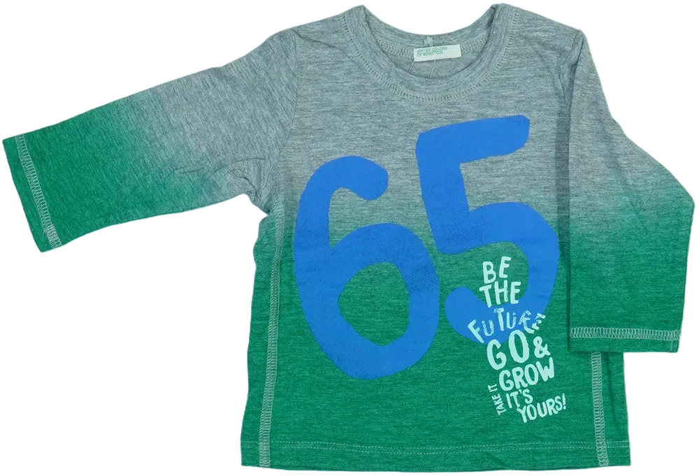 Szürke Benetton Hosszú ujjú felső EU 68 / UK 3-6 hónap / US 3-6 hónap