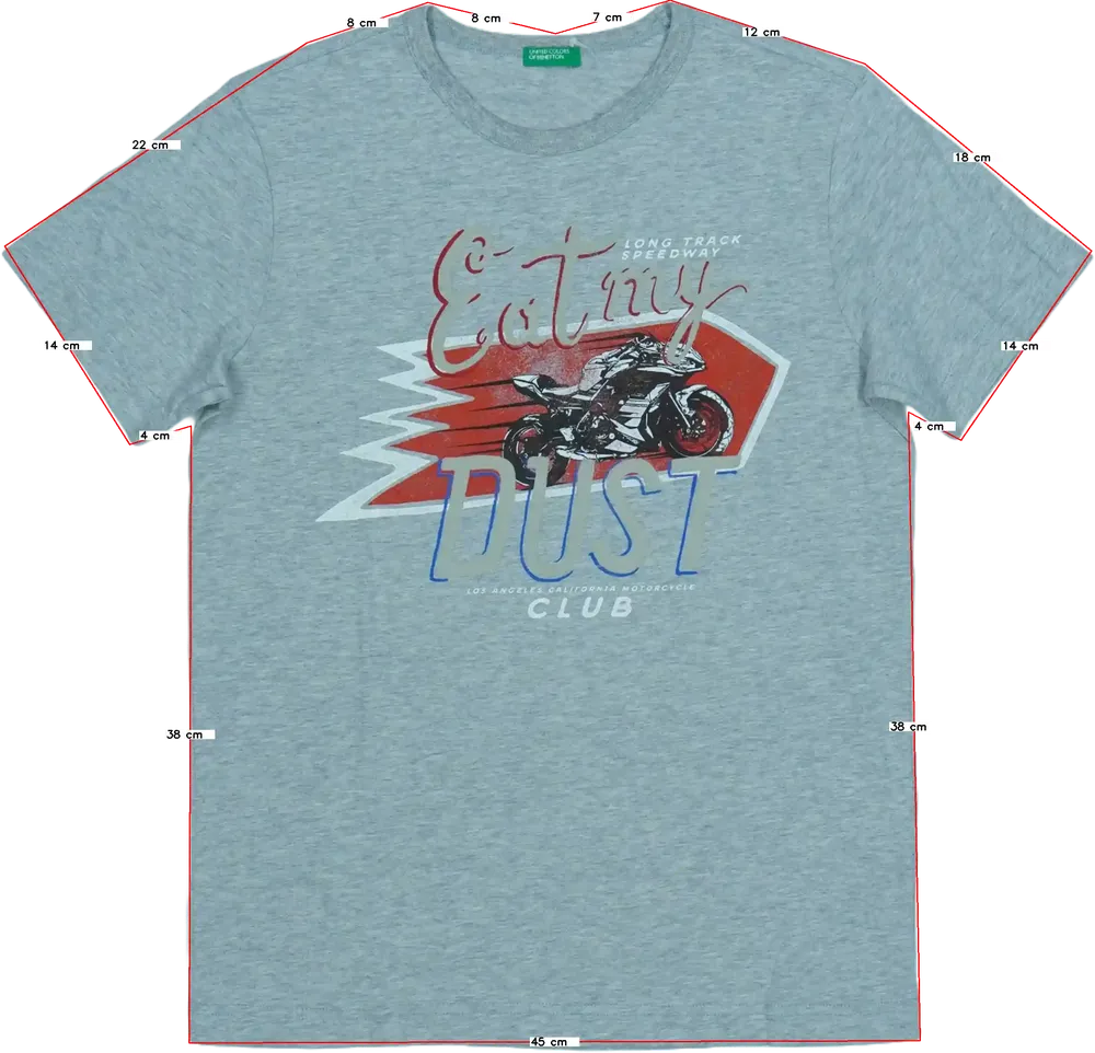 Szürke Benetton Póló EU 158 / UK 13 év / US 14 év/XL