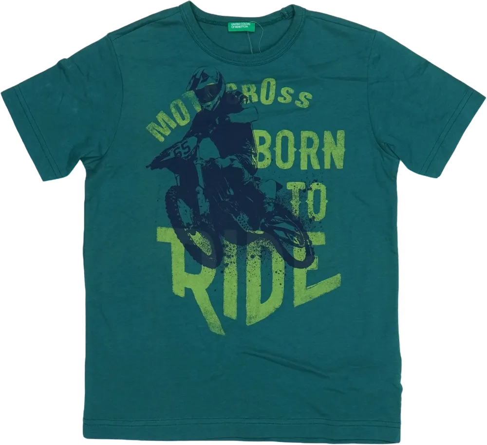 Zöld Benetton Póló EU 140 / UK 10 év / US 10 év/L