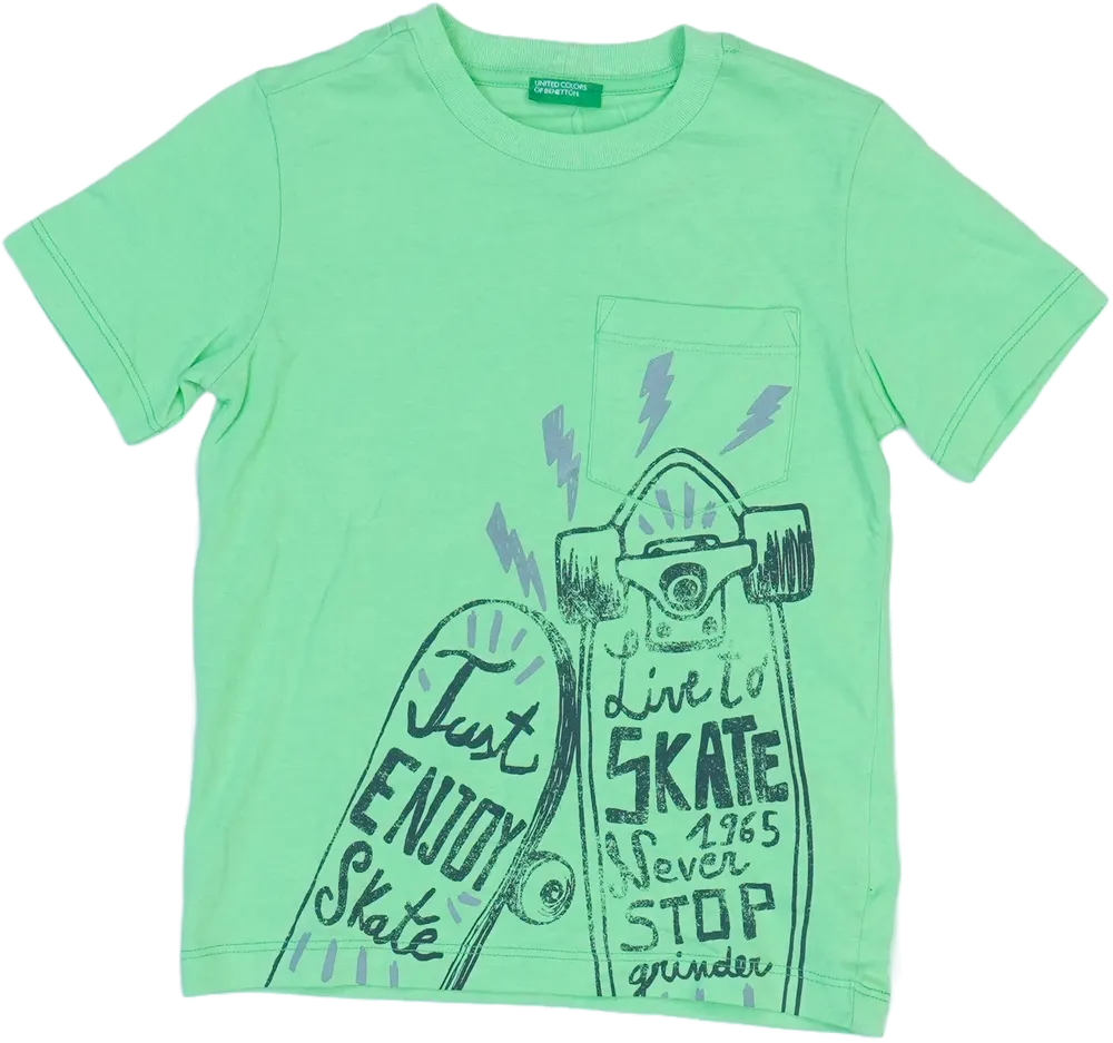 Zöld Benetton Póló EU 110 / UK 5 év / US 5 év/XS