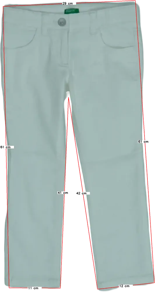 Fehér Benetton Farmernadrág EU 110 / UK 5 év / US 5 év/XS