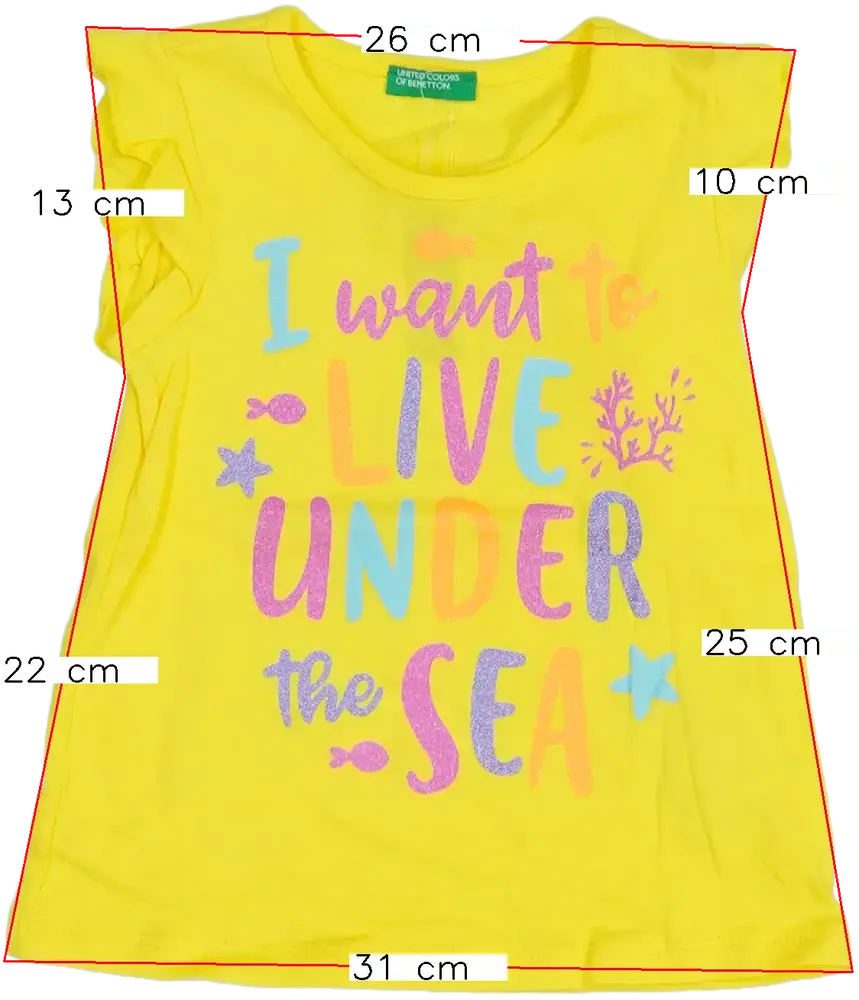 Sárga Benetton Póló EU 92 / UK 2 év / US 2T