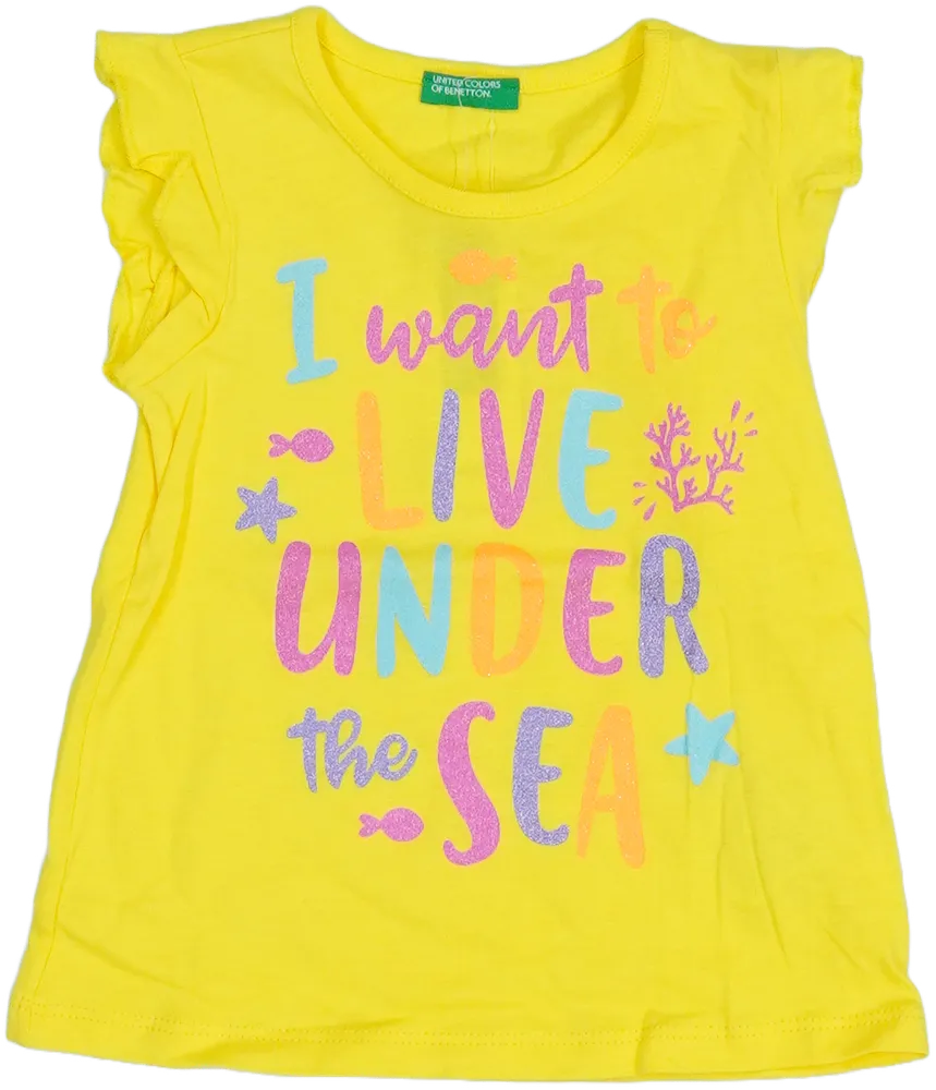 Sárga Benetton Póló EU 92 / UK 2 év / US 2T