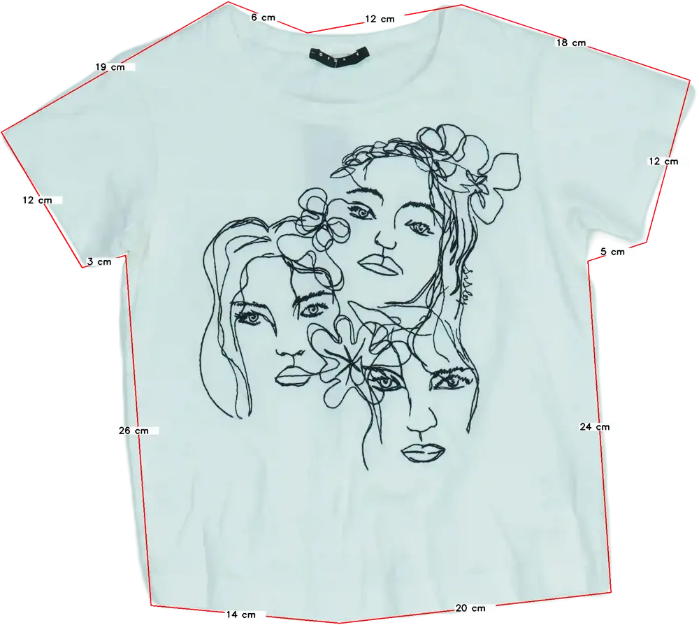 Fehér Benetton Póló EU 128 / UK 8 év / US 8 év/M