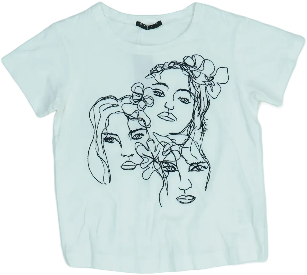 Fehér Benetton Póló EU 128 / UK 8 év / US 8 év/M