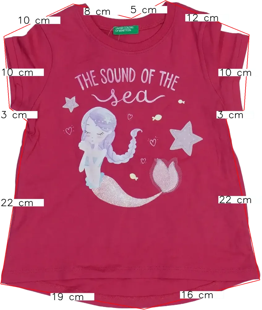 Rózsaszín Benetton Póló EU 92 / UK 2 év / US 2T