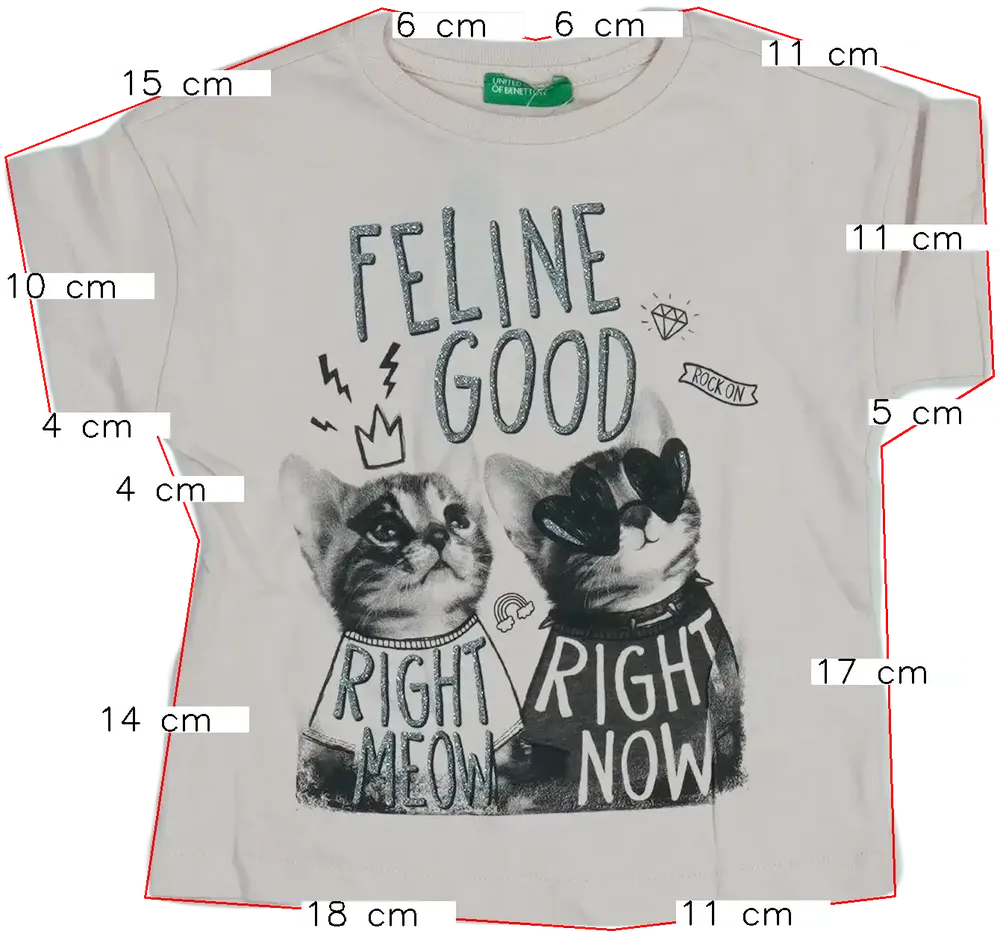 Rózsaszín Benetton Póló EU 92 / UK 2 év / US 2T