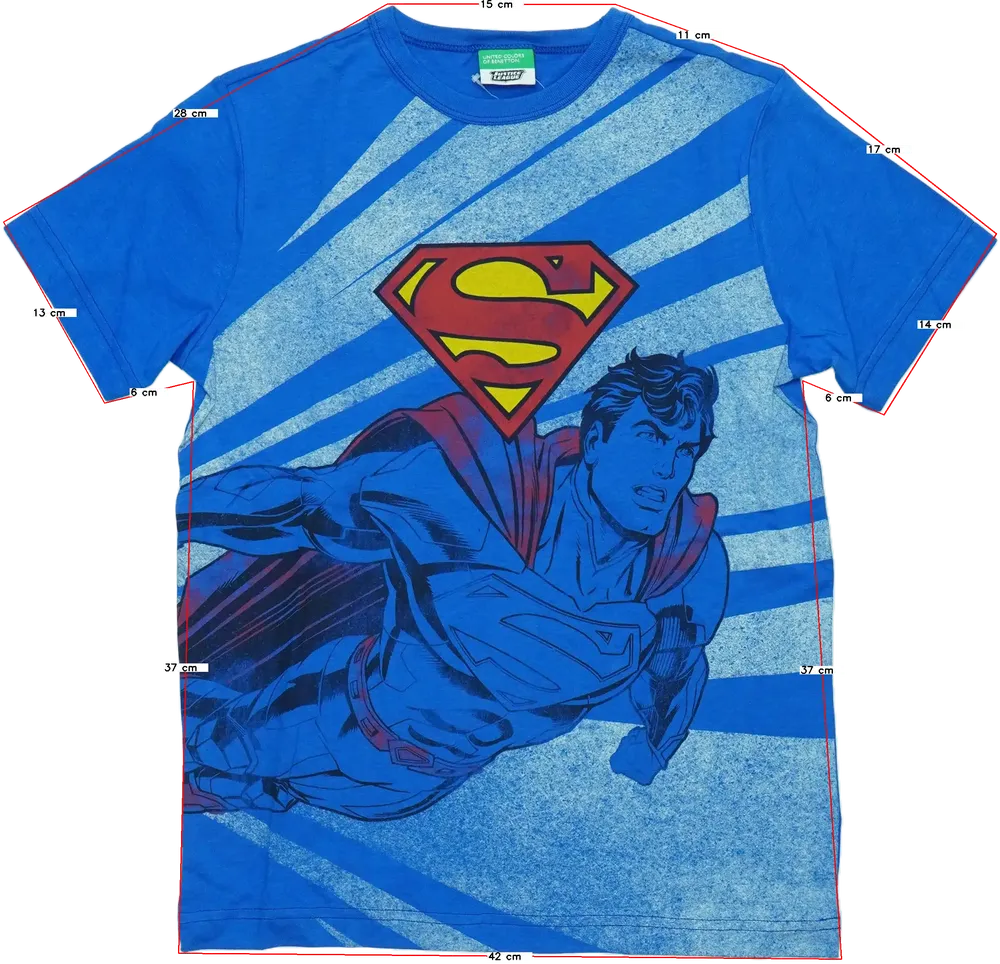 Kék Benetton Póló EU 152 / UK 12 év / US 12 év/L