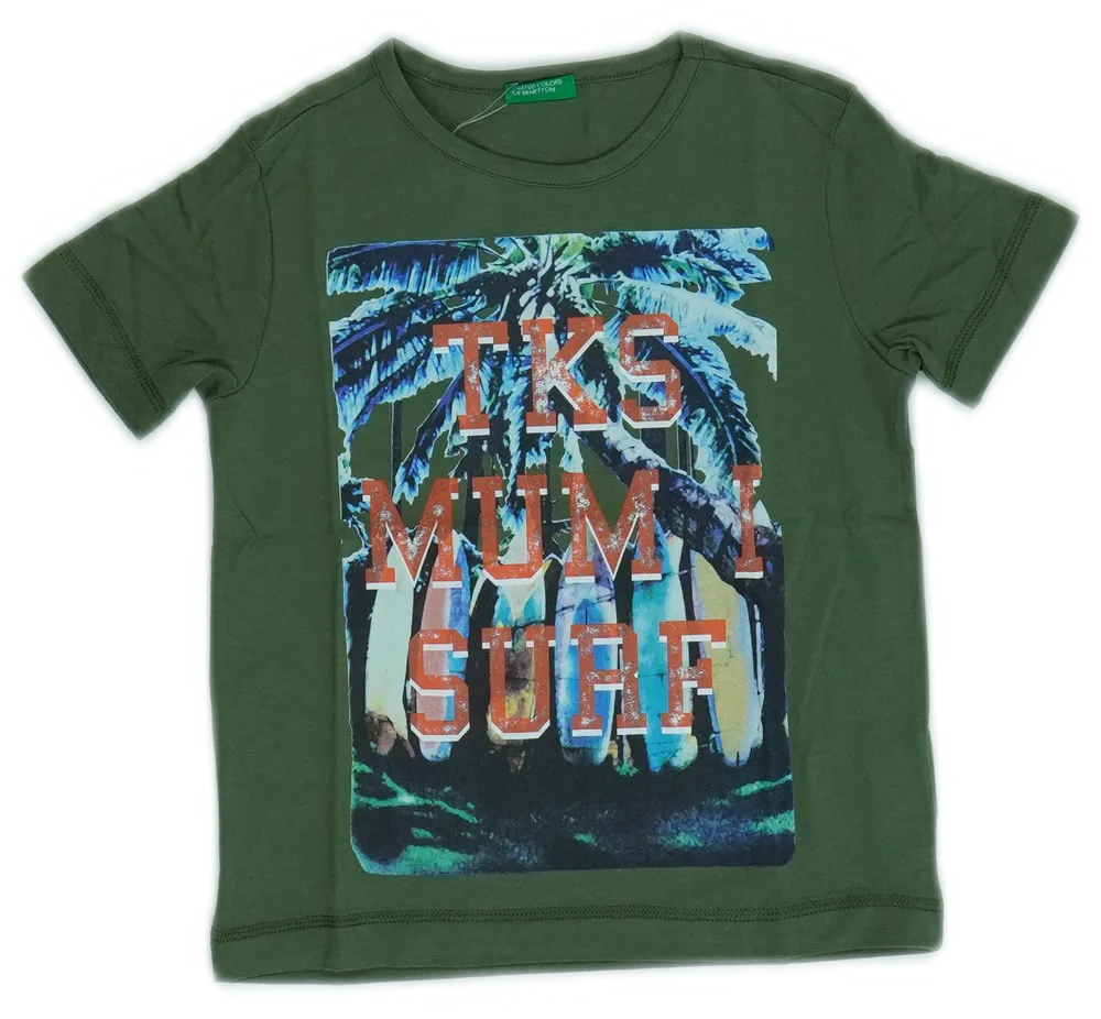 Zöld Benetton Póló EU 110 / UK 5 év / US 5 év/XS