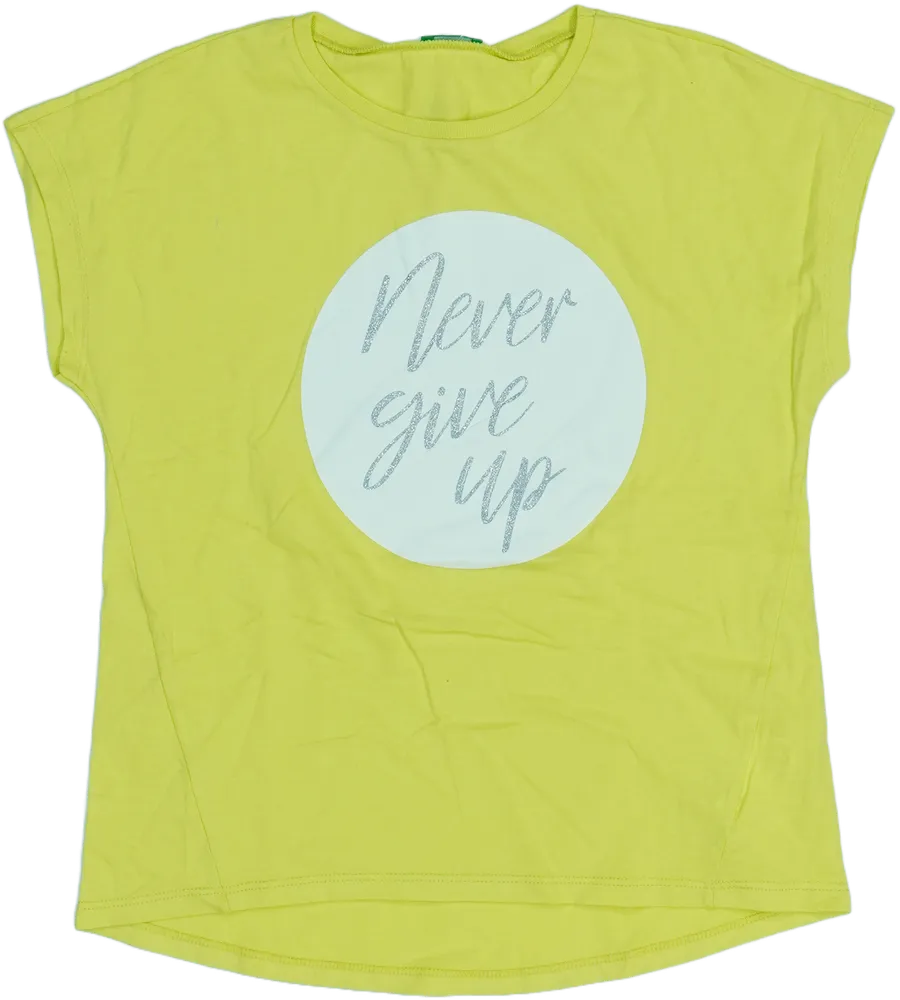 Zöld Benetton Póló EU 128 / UK 8 év / US 8 év/M