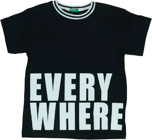 Fekete Benetton Póló EU 128 / UK 8 év / US 8 év/M