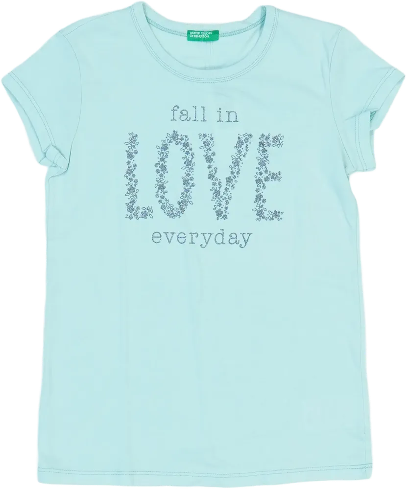 Kék Benetton Póló EU 128 / UK 8 év / US 8 év/M