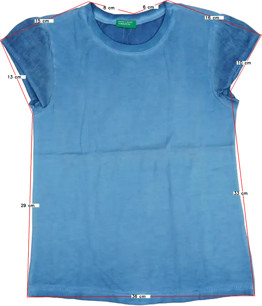 Kék Benetton Póló EU 128 / UK 8 év / US 8 év/M