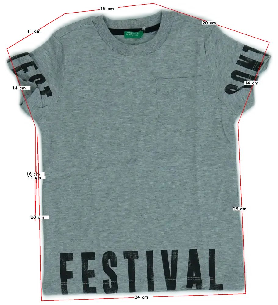 Szürke Benetton Póló EU 98 / UK 3 év / US 3T