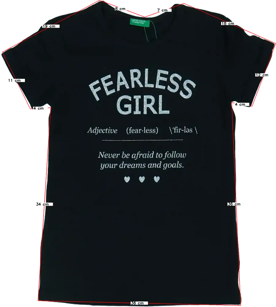 Fekete Benetton Póló EU 128 / UK 8 év / US 8 év/M