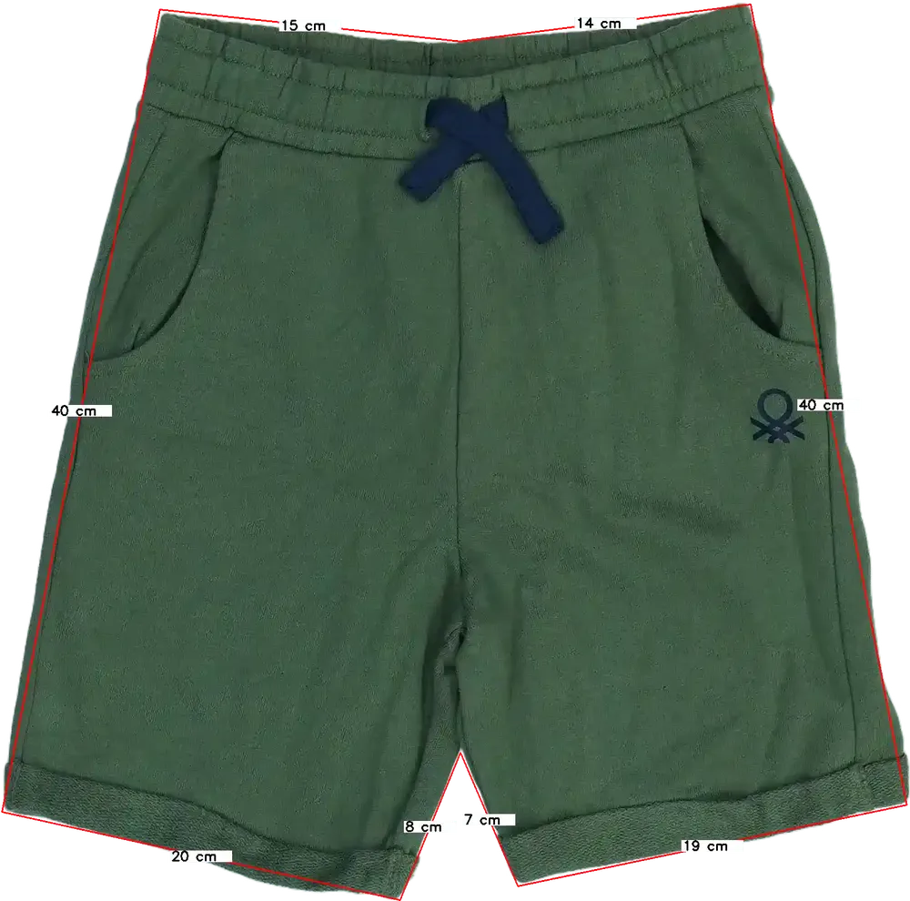 Zöld Benetton Rövidnadrág EU 128 / UK 8 év / US 8 év/M