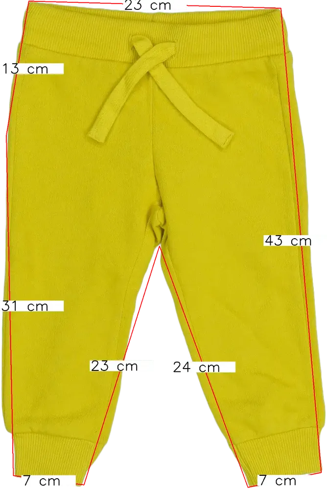Sárga Benetton Melegítőnadrág EU 86 / UK 12-18 hónap / US 18 hónap