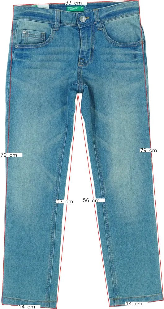 Kék Benetton Farmernadrág EU 128 / UK 8 év / US 8 év/M