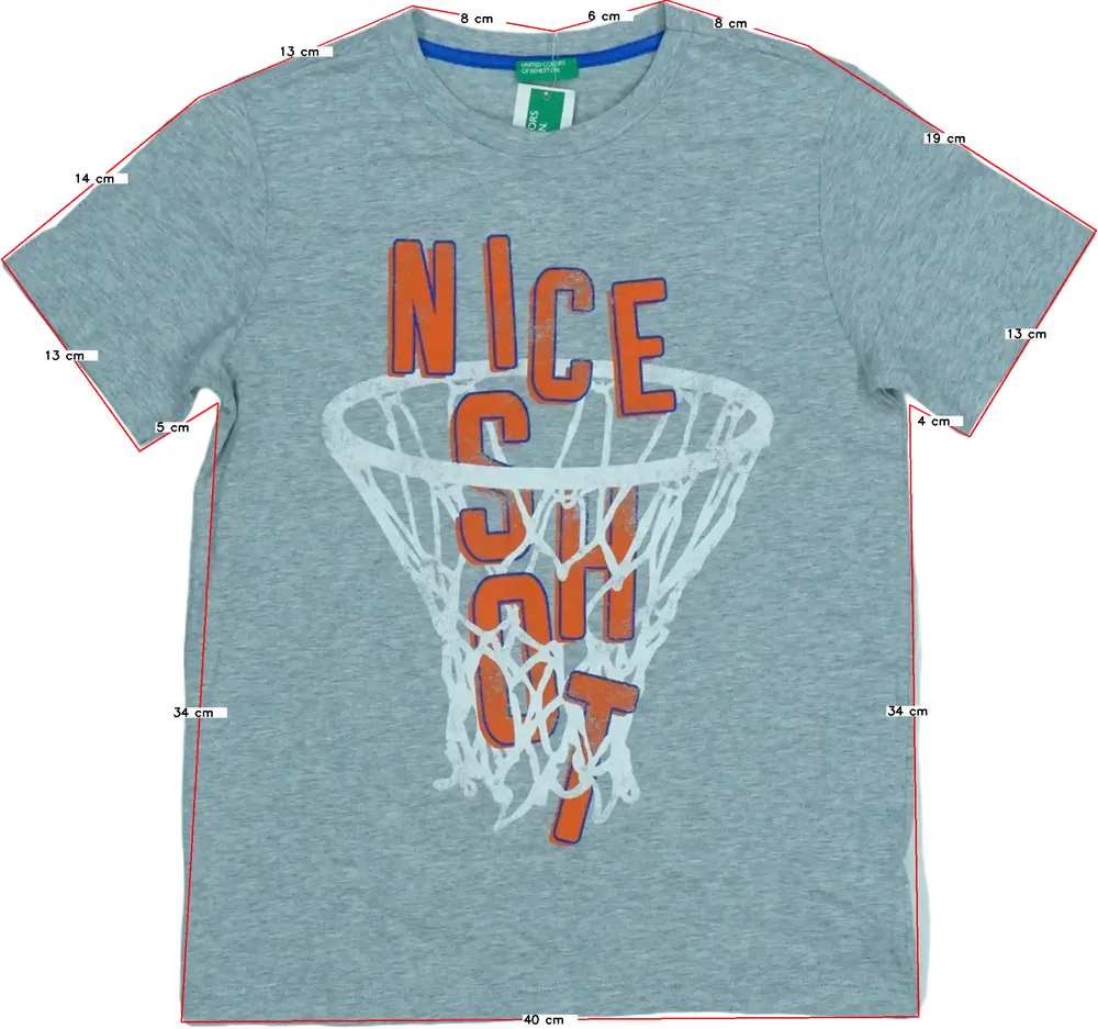 Szürke Benetton Póló EU 140 / UK 10 év / US 10 év/L