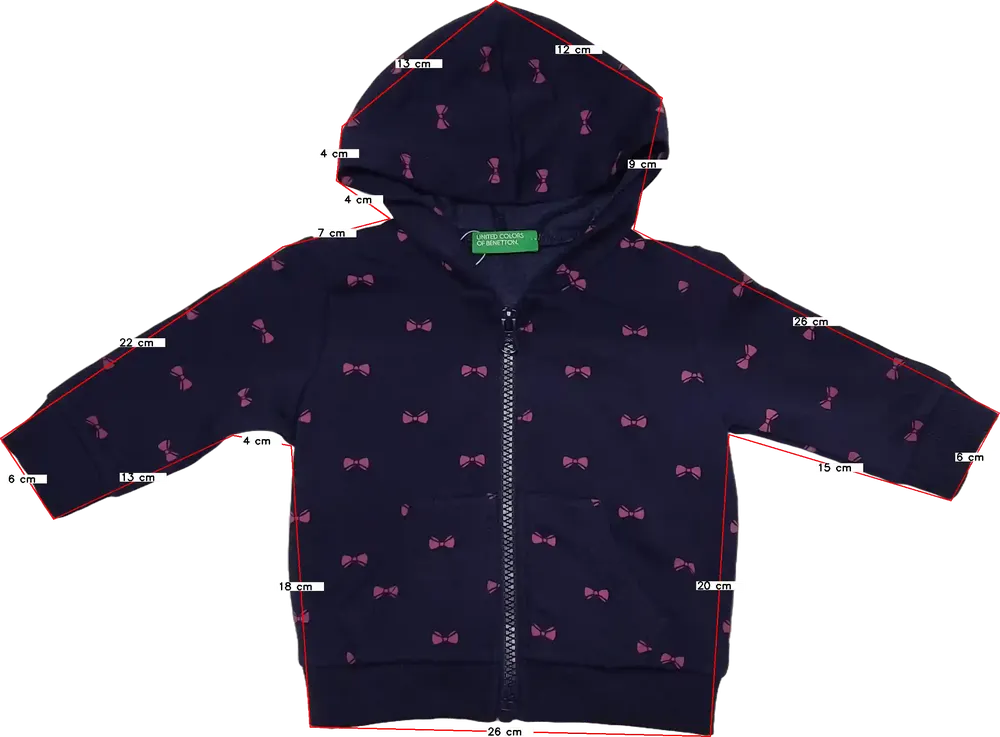 Kék Benetton Kapucnis pulóver EU 62 / UK 0-3 hónap / US 0-3 hónap