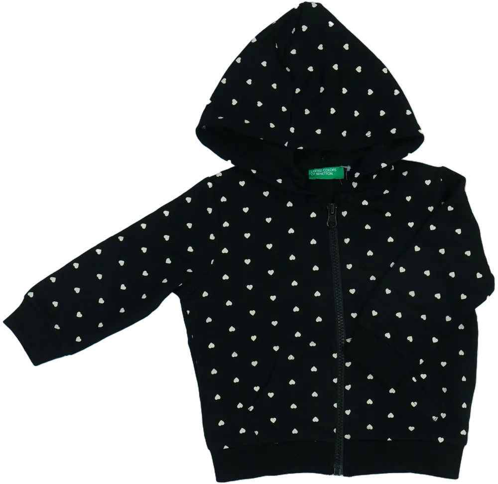 Fekete Benetton Kapucnis pulóver EU 86 / UK 12-18 hónap / US 18 hónap