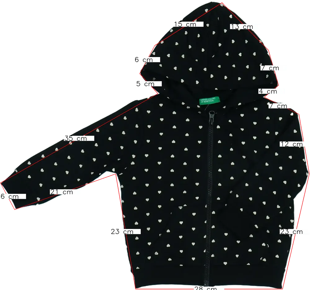 Fekete Benetton Kapucnis pulóver EU 92 / UK 2 év / US 2T