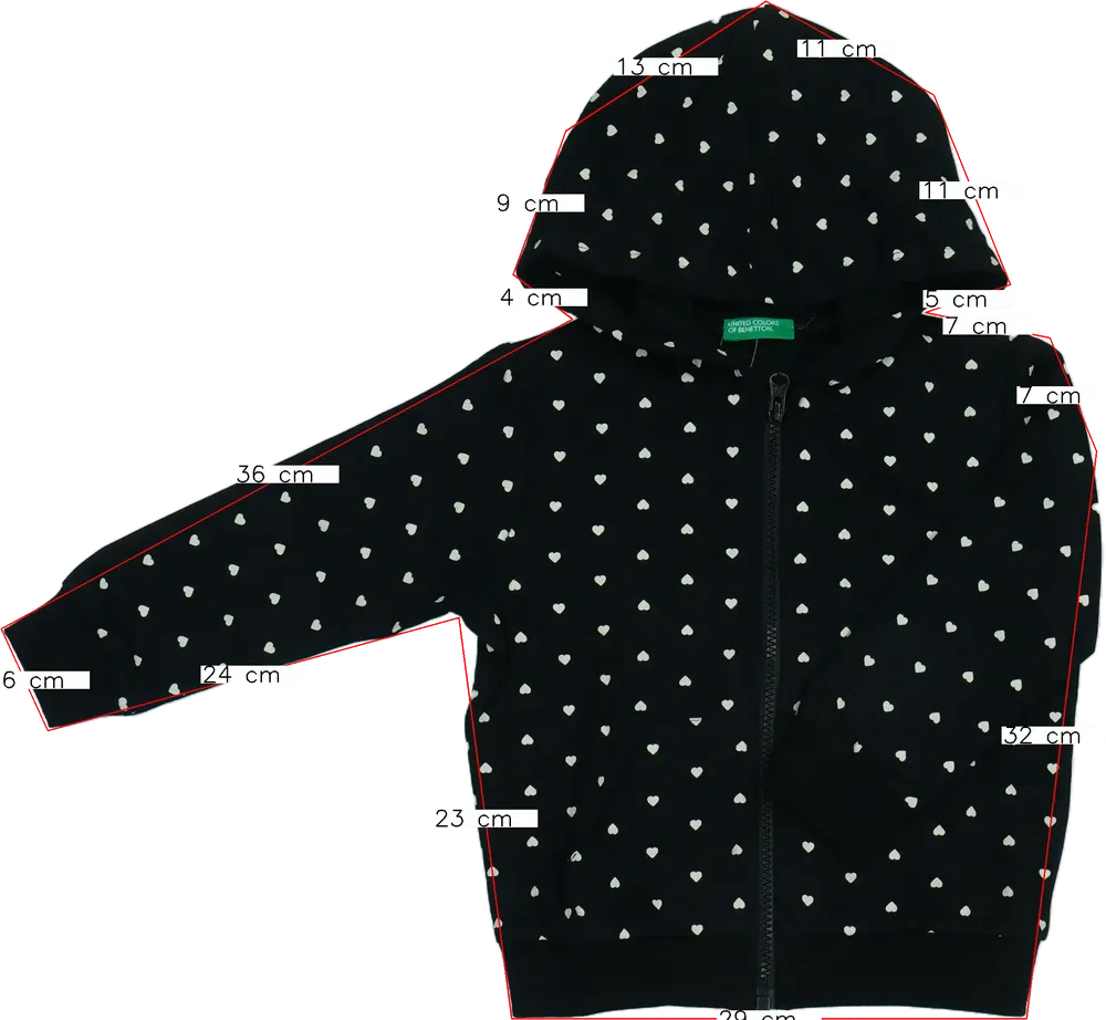 Fekete Benetton Kapucnis pulóver EU 98 / UK 3 év / US 3T