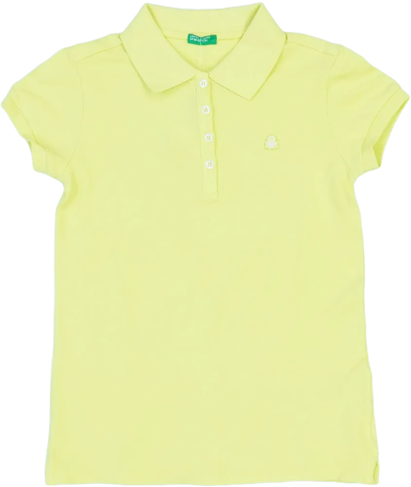 Sárga Benetton Galléros póló EU 140 / UK 10 év / US 10 év/L