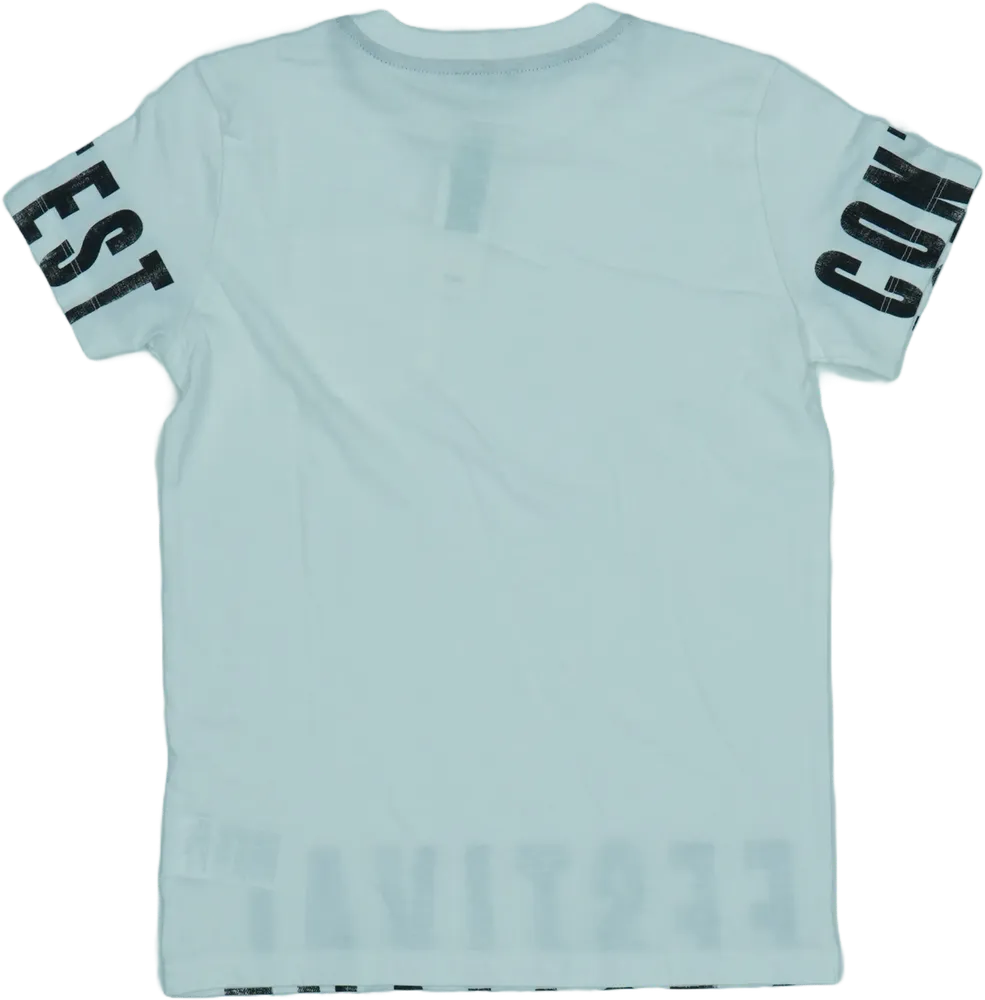 Fehér Benetton Póló EU 128 / UK 8 év / US 8 év/M