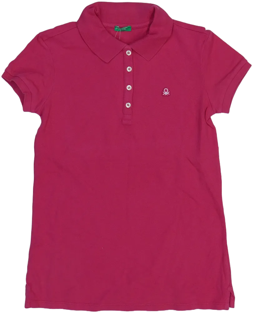 Rózsaszín Benetton Galléros póló EU 152 / UK 12 év / US 12 év/L