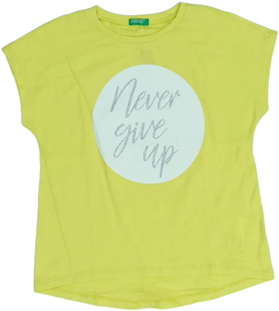 Sárga Benetton Póló EU 122 / UK 7 év / US 7 év/M