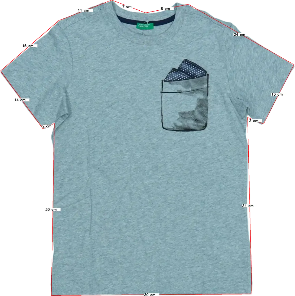 Szürke Benetton Póló EU 140 / UK 10 év / US 10 év/L