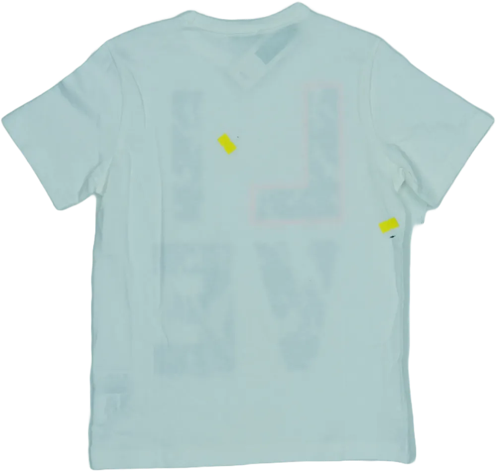 Fehér Benetton Póló EU 128 / UK 8 év / US 8 év/M