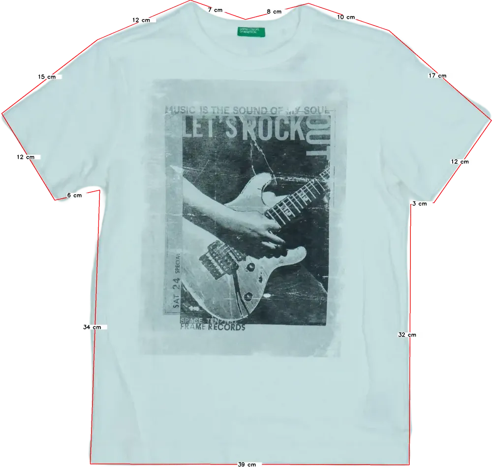 Fehér Benetton Póló EU 140 / UK 10 év / US 10 év/L