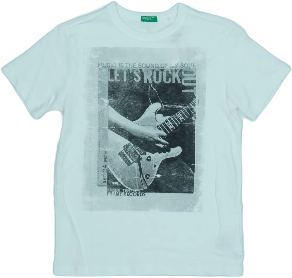 Fehér Benetton Póló EU 140 / UK 10 év / US 10 év/L