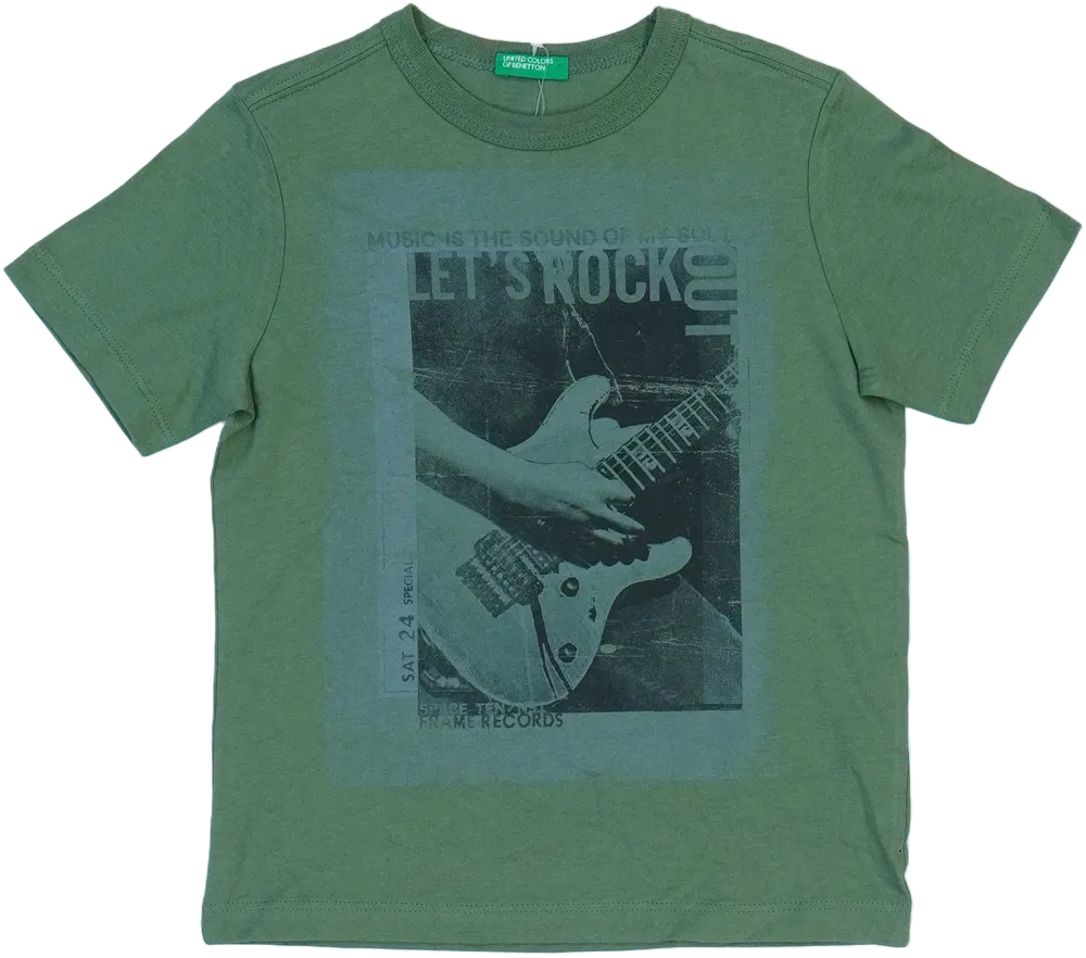 Zöld Benetton Póló EU 110 / UK 5 év / US 5 év/XS