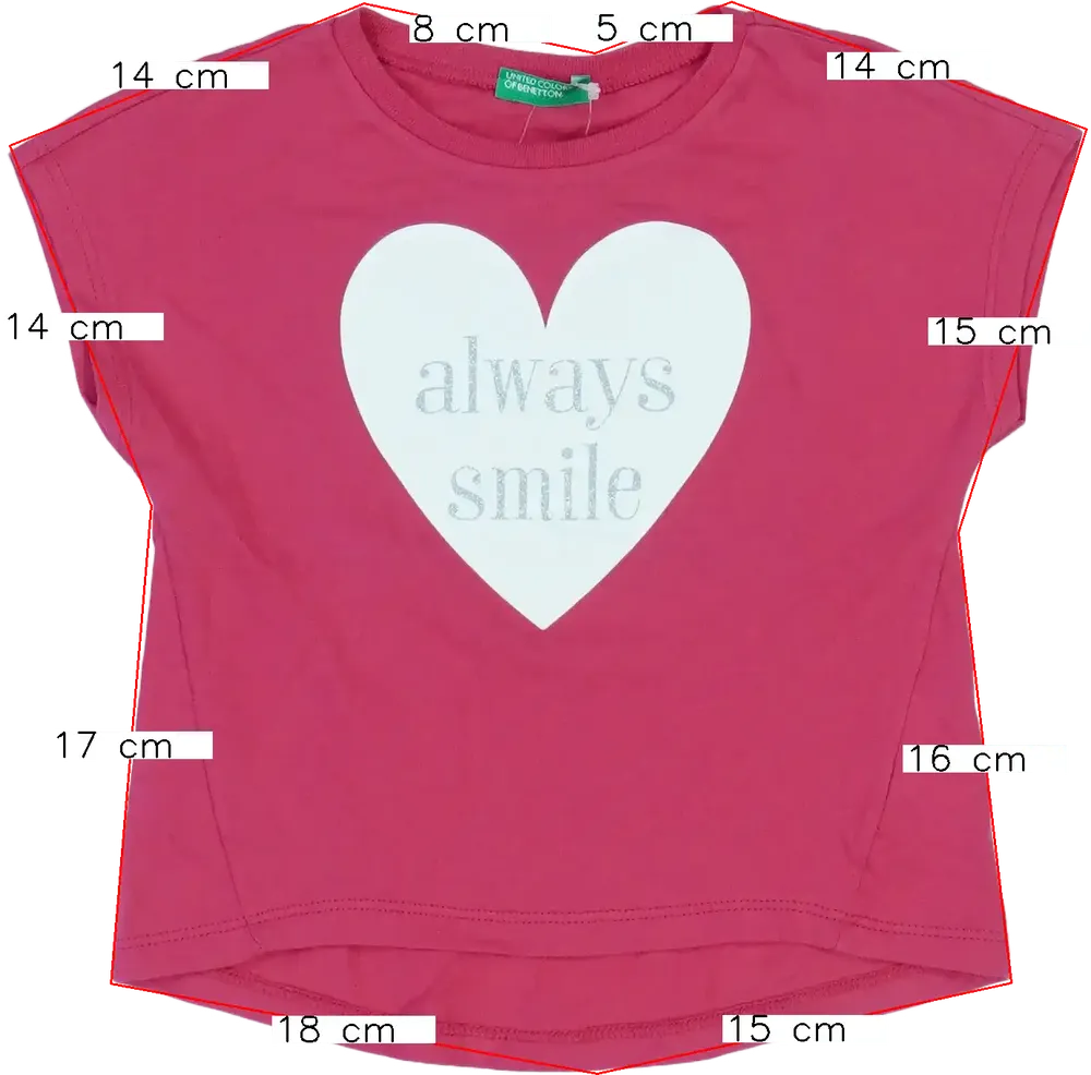 Rózsaszín Benetton Póló EU 86 / UK 12-18 hónap / US 18 hónap