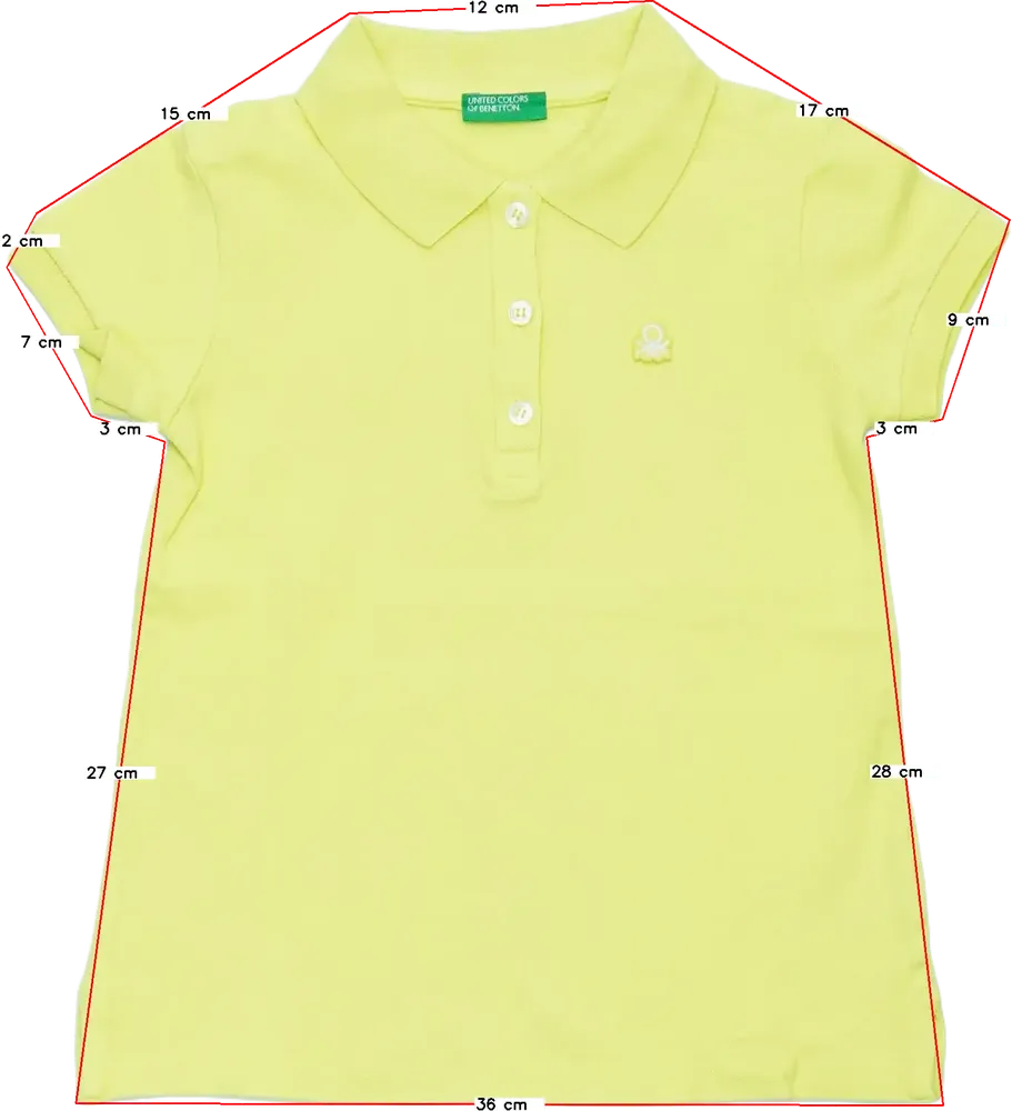 Sárga Benetton Galléros póló EU 110 / UK 5 év / US 5 év/XS