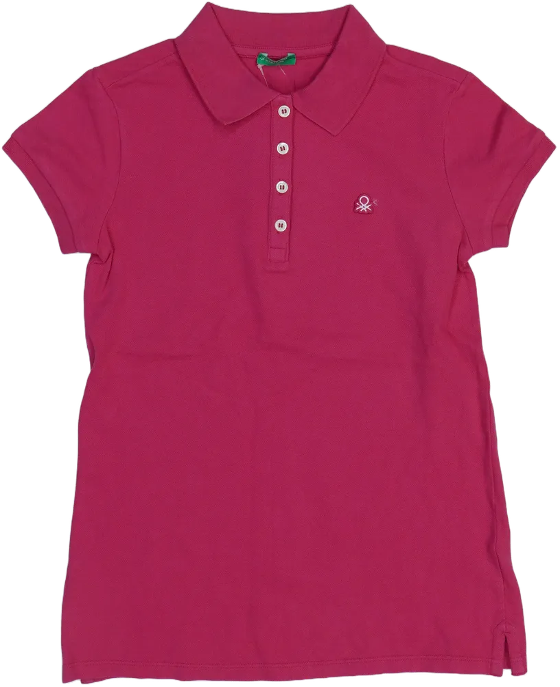 Rózsaszín Benetton Galléros póló EU 146 / UK 11 év / US 12 év/L