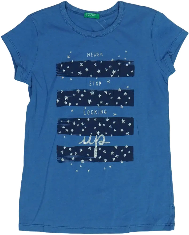 Kék Benetton Póló EU 128 / UK 8 év / US 8 év/M