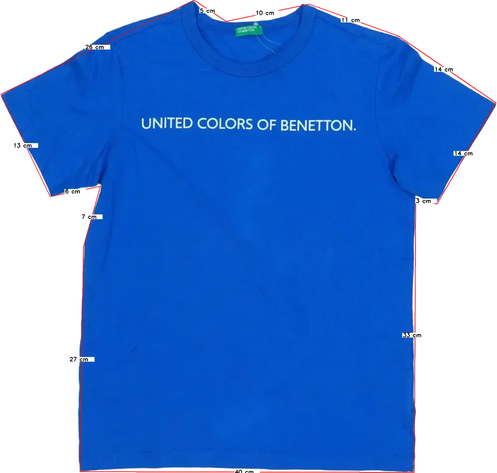 Kék Benetton Póló EU 140 / UK 10 év / US 10 év/L