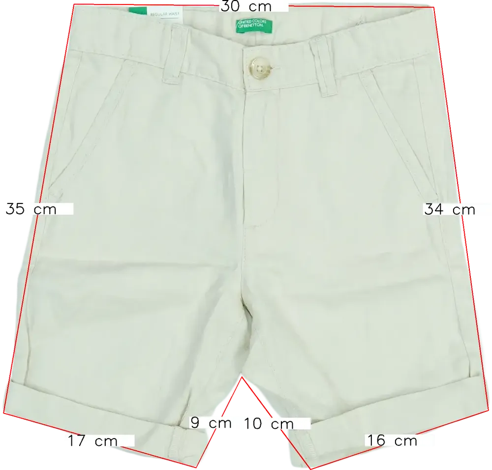 Barna Benetton Rövidnadrág EU 122 / UK 7 év / US 7 év/M