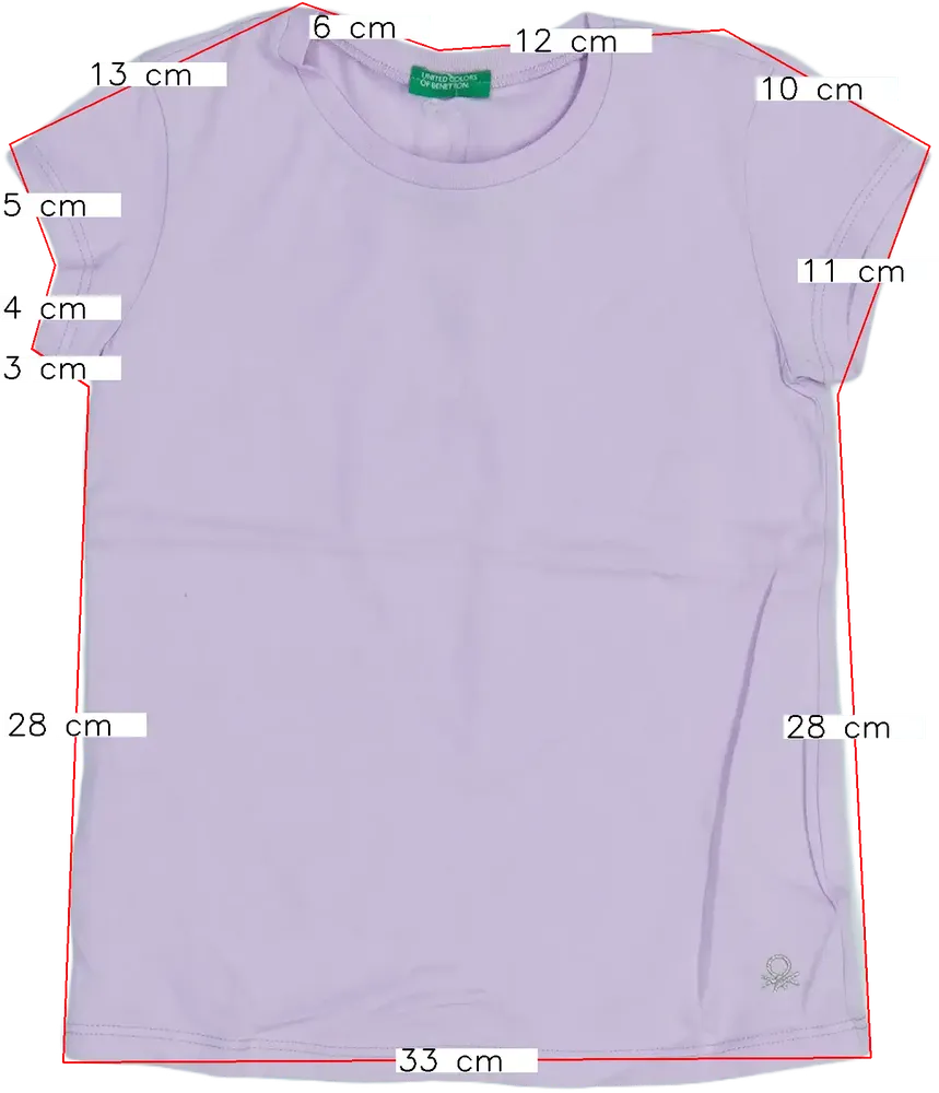 Lila Benetton Póló EU 110 / UK 5 év / US 5 év/XS