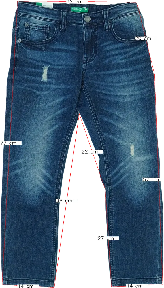 Kék Benetton Farmernadrág EU 128 / UK 8 év / US 8 év/M