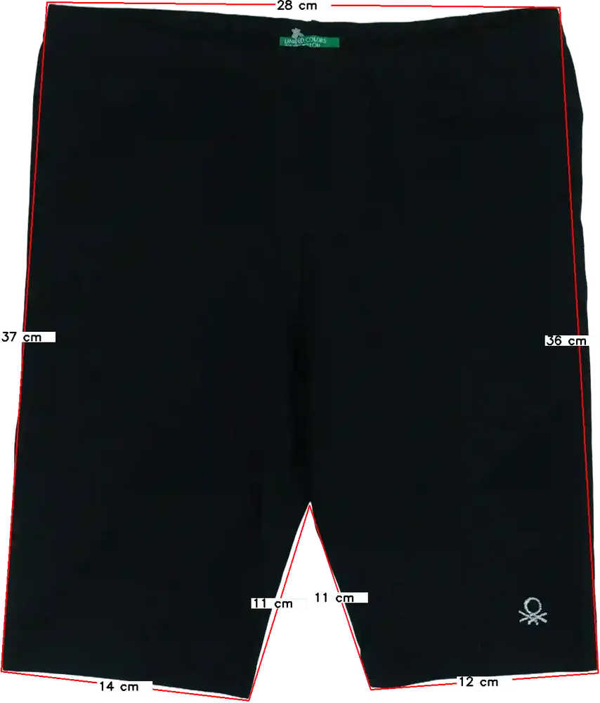 Fekete Benetton Rövidnadrág EU 140 / UK 10 év / US 10 év/L