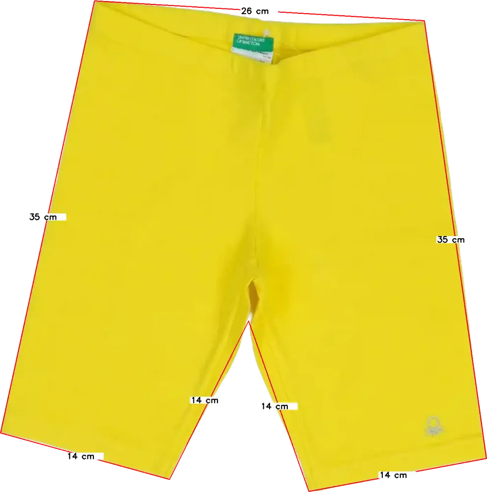 Sárga Benetton Rövidnadrág EU 134 / UK 9 év / US 9 év/L
