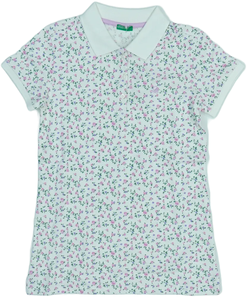 Fehér Benetton Galléros póló EU 146 / UK 11 év / US 12 év/L