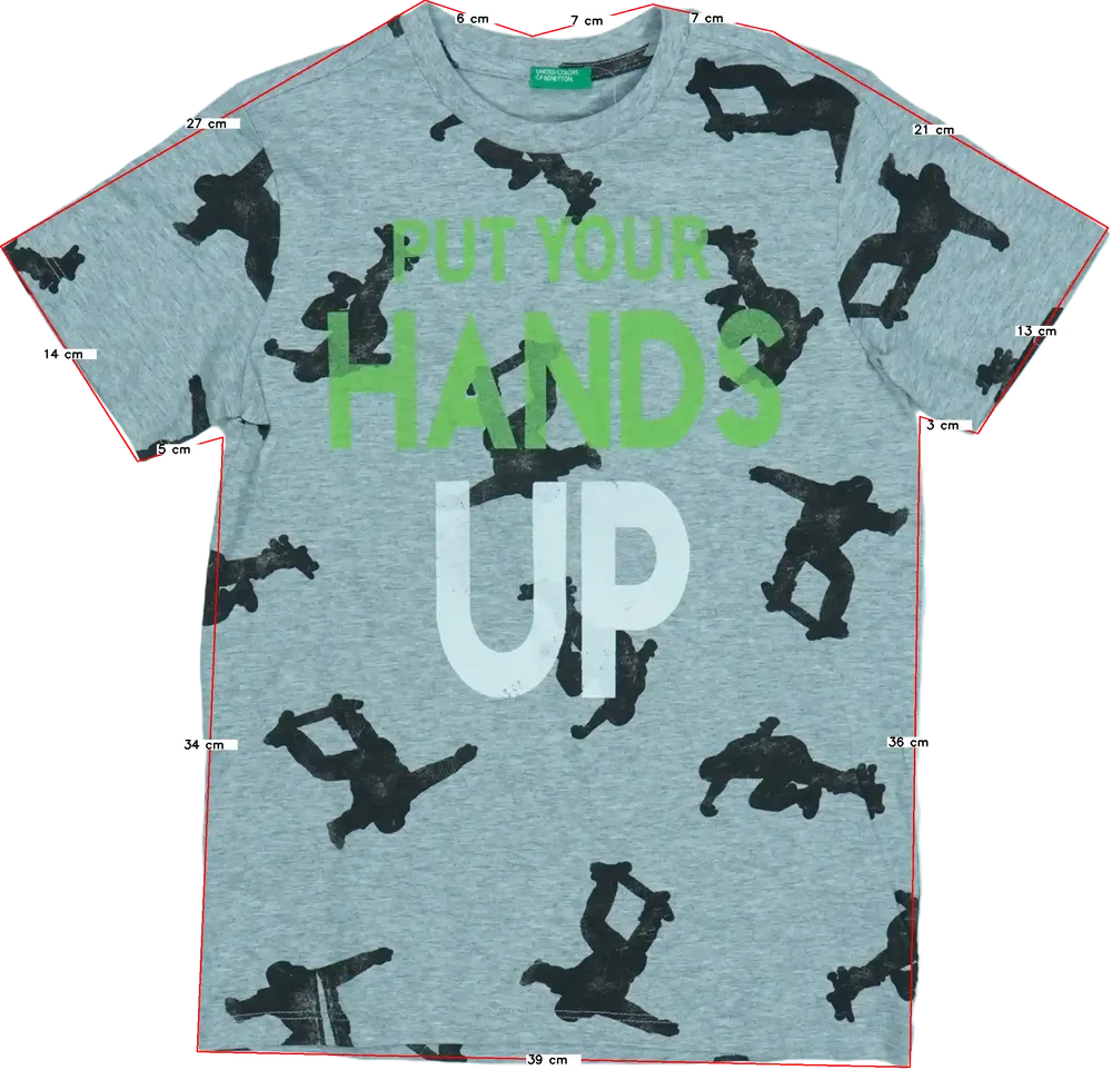 Szürke Benetton Póló EU 140 / UK 10 év / US 10 év/L