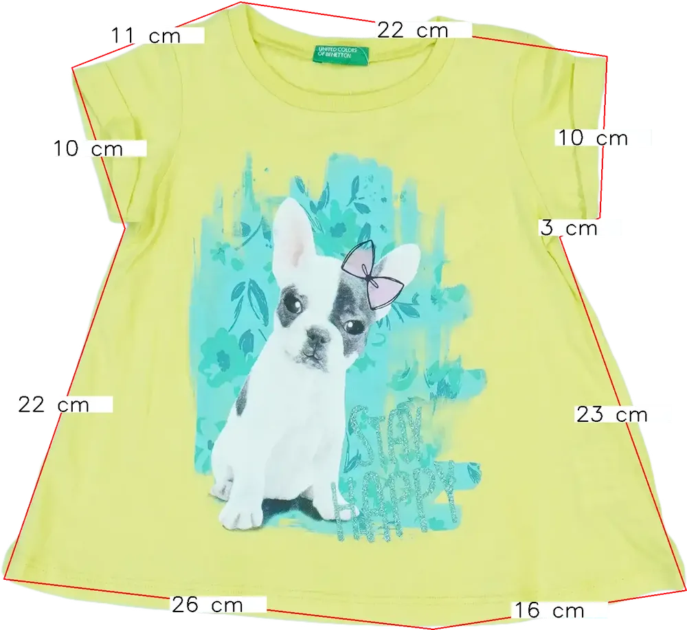 Sárga Benetton Póló EU 92 / UK 2 év / US 2T